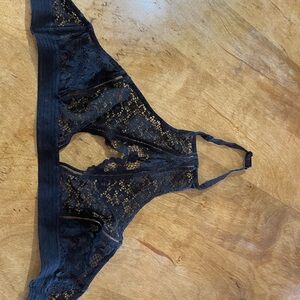 Victoria's Secret Black Lace Halter Bralette